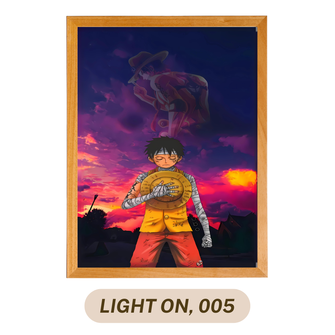 Luffy’s Sorrow: Ace’s Memory LED Tribute Frame