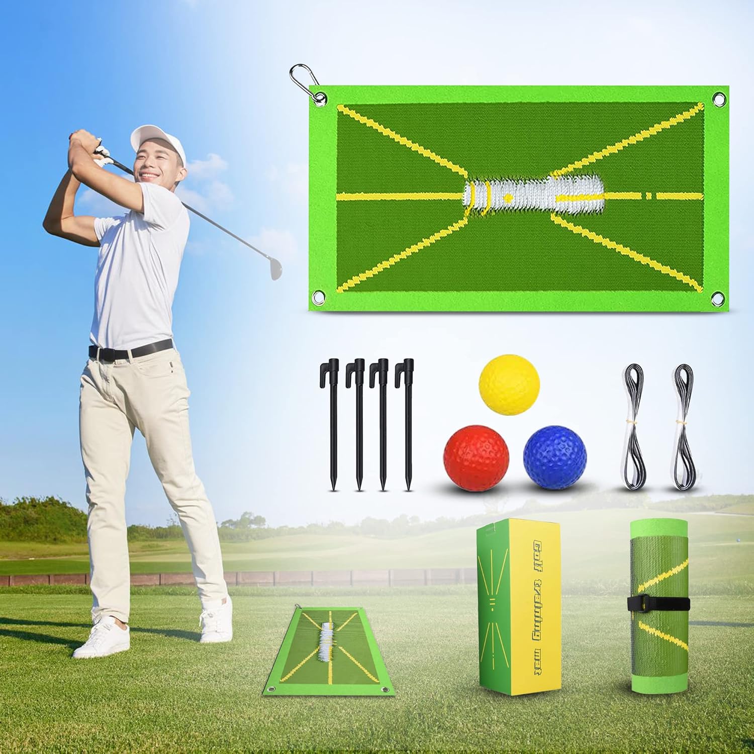 Golf Training Mat for Swing Detection - Free Shipping