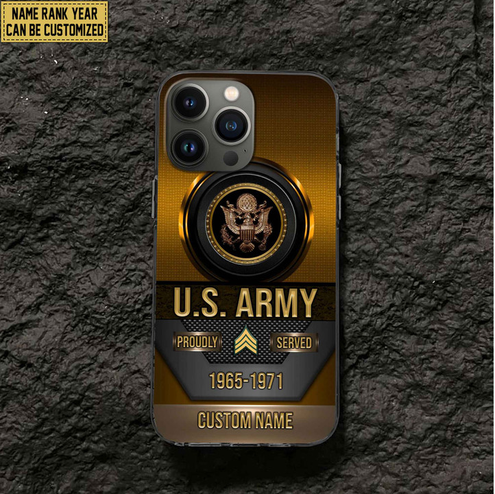 Premium Custom Name, Rank Army Veteran Phone Case, Gifts For Army Veteran, Gifts For Dad, For Husband