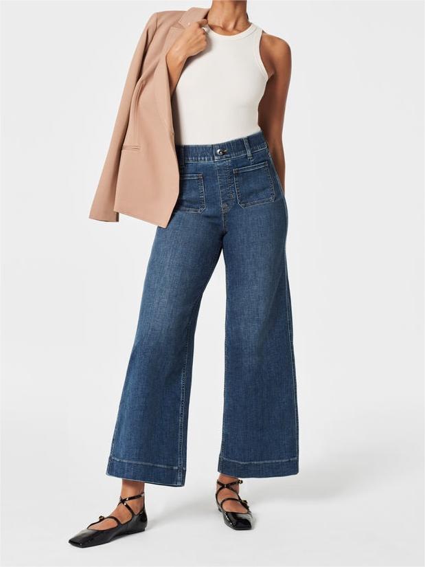 🔥LAST DAY 49% OFF🔥Tummy Control Cropped Wide-Leg Jeans