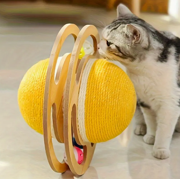 Interactive Cat Kicker Toy with Natural Sisal Rope for Indoor Cats - Promotes Exercise and Playtime