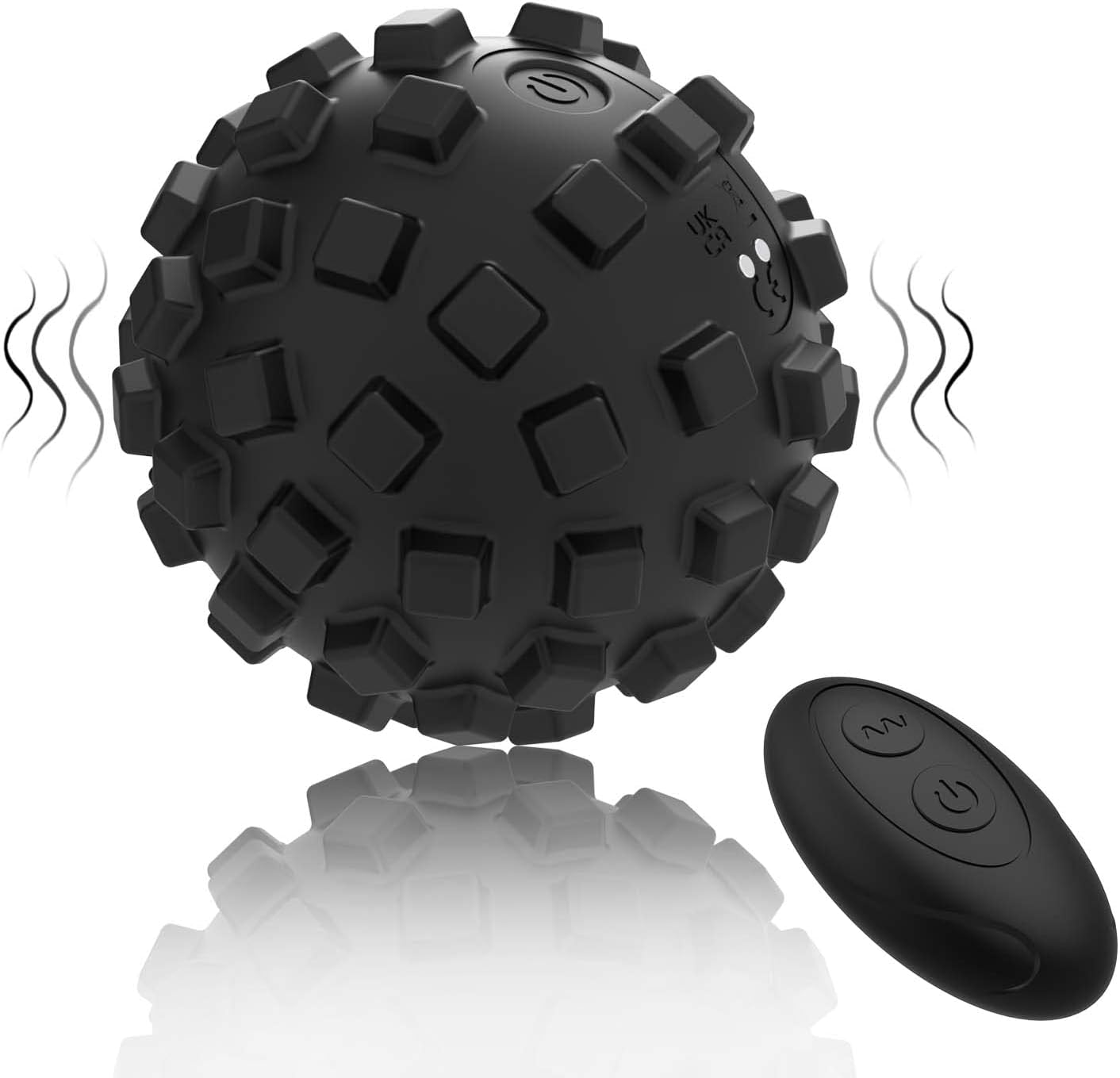 Muscle Max Massage Ball Textured Roller 3.86'' Remote Control for Fitness Targeted Foot Back Shoulder Pain Relief Deep Tissue Massager Myofascial Release for Exercise Muscles Recovery