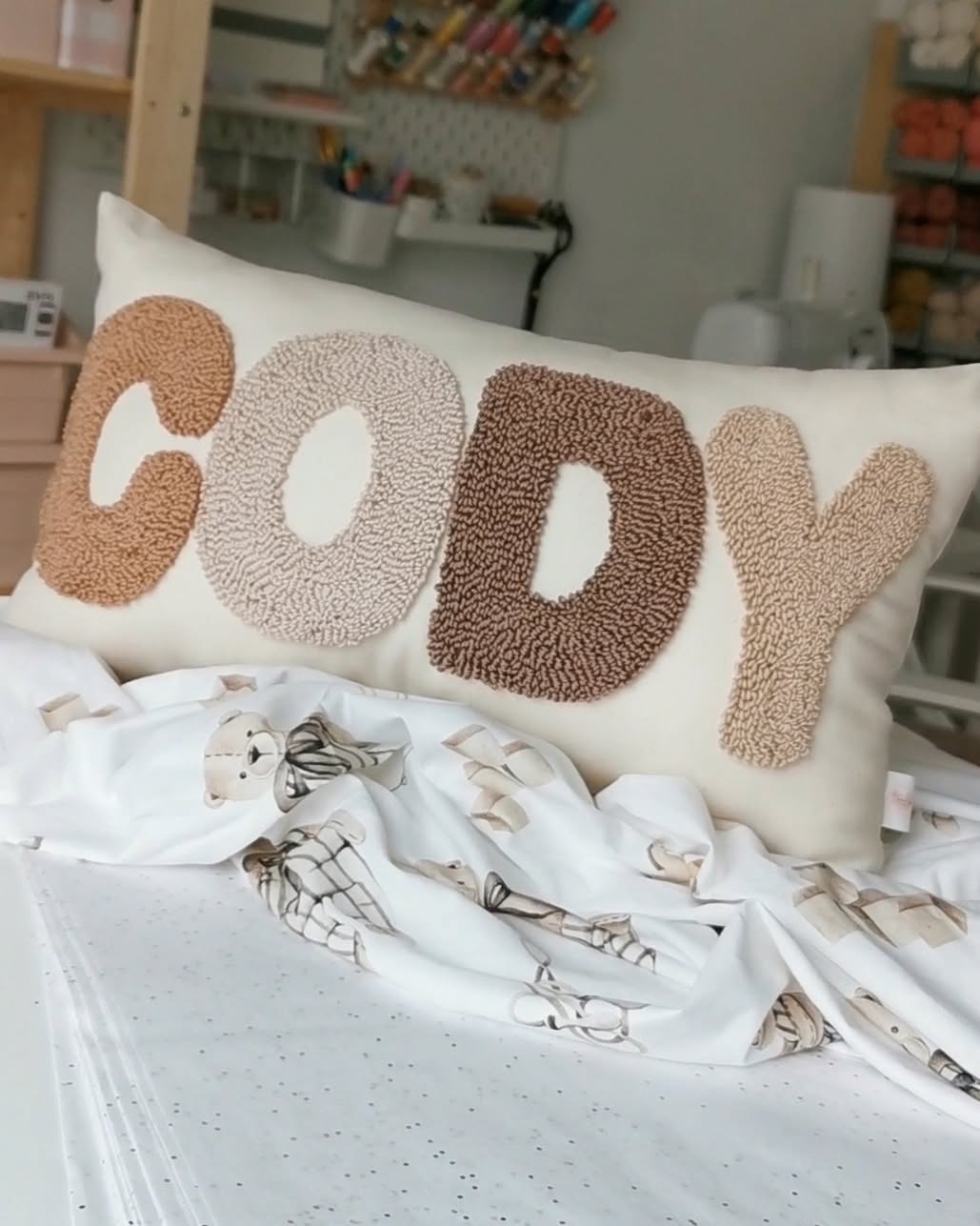 Punch Pillow Custom Capslock Baby Name