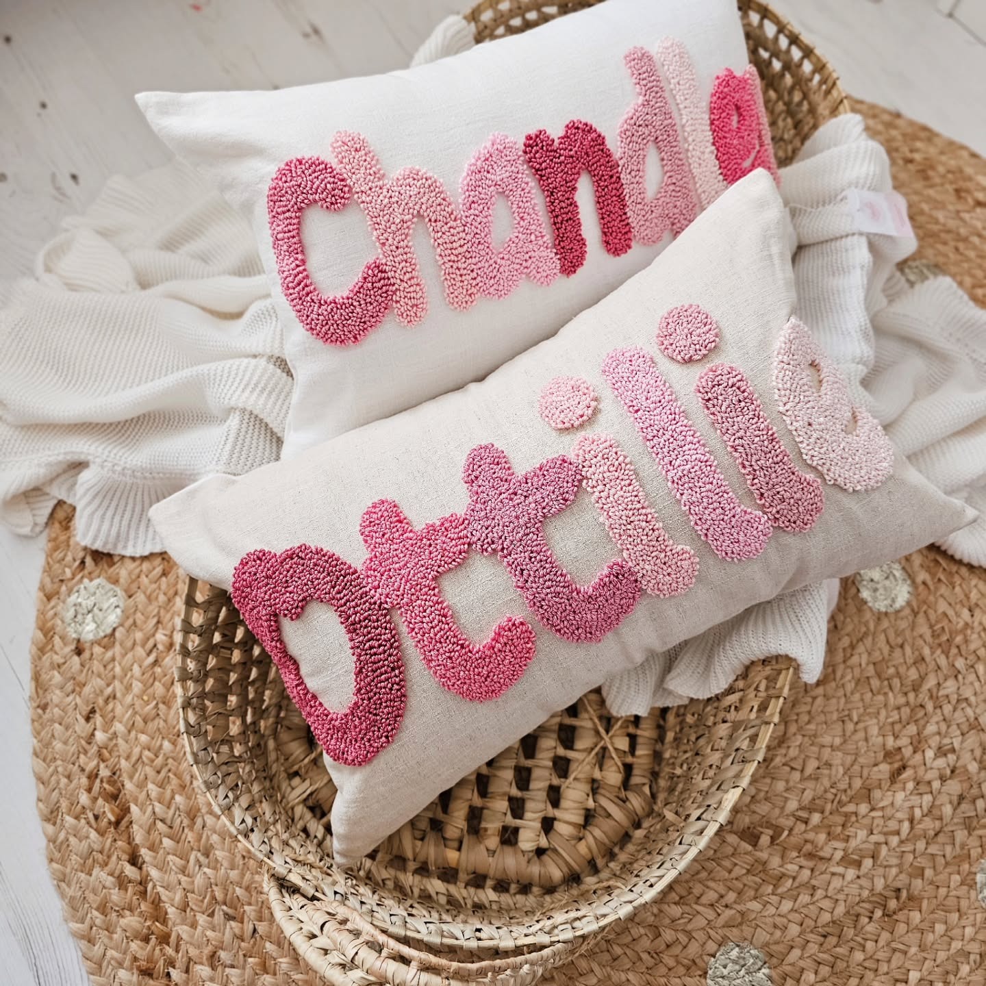 Punch Pillow Pastel pink color tone